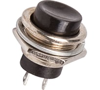 Выключатель-кнопка REXANT металл 250v 2а (2с) off-(on) d16.2 черная (rwd-306) 36-3350