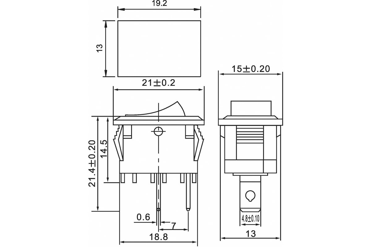 Клавишный выключатель REXANT 250v 6а (2с) on-off черный mini (rwb-201,  sc-768) 36-2110 - выгодная цена, отзывы, характеристики, фото - купить в  Москве и РФ