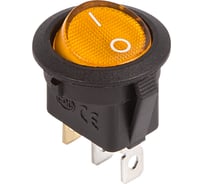 Клавишный круглый выключатель REXANT 12v 20а (3с) on-off желтый с подсветкой(rwb-214) 10 шт. 36-2587