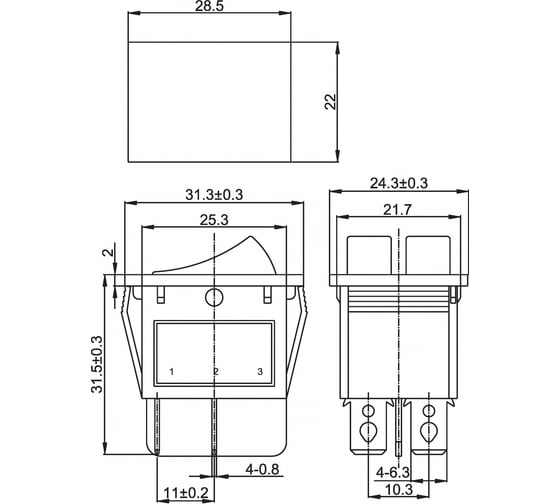 Клавишный выключатель REXANT 250v 15а (6с) on-off желтый с подсветкой двойной (rwb-511, sc-797) 36-2413
