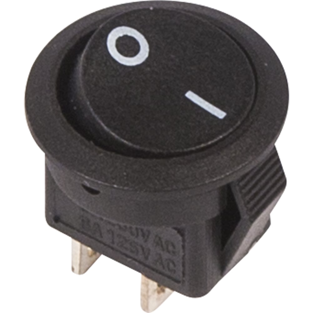Клавишный круглый выключатель REXANT 250v 3а (2с) on-off черный micro .