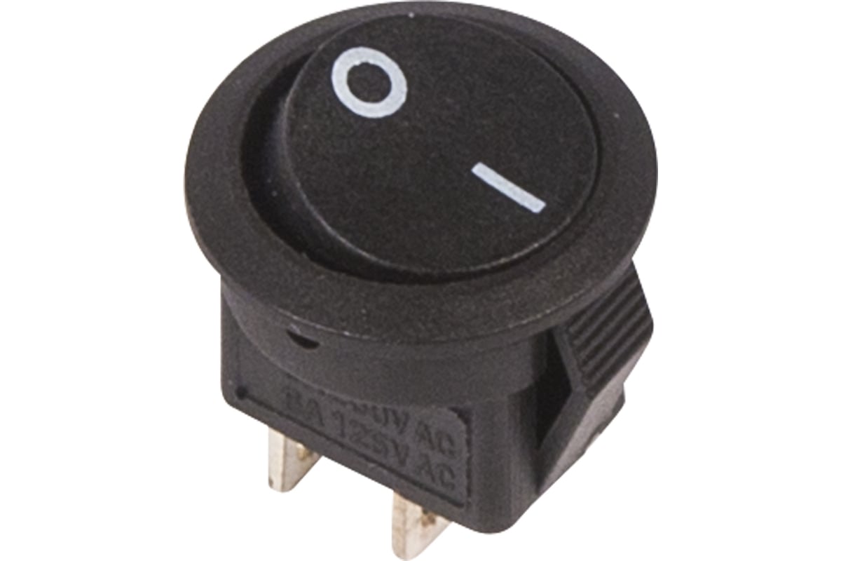 Клавишный круглый выключатель REXANT 250v 3а (2с) on-off черный micro ...