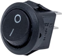 Клавишный круглый выключатель REXANT 250v 3а (2с) on-off черный micro (rwb-105, sc-214) 10 шт 36-2510