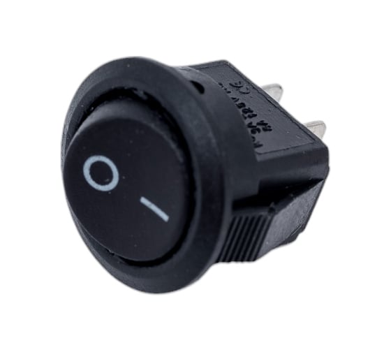 Клавишный круглый выключатель REXANT 250v 3а (2с) on-off черный micro (rwb-105, sc-214) 10 шт 36-2510