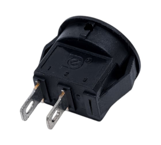 Клавишный круглый выключатель REXANT 250v 3а (2с) on-off черный micro (rwb-105, sc-214) 10 шт 36-2510