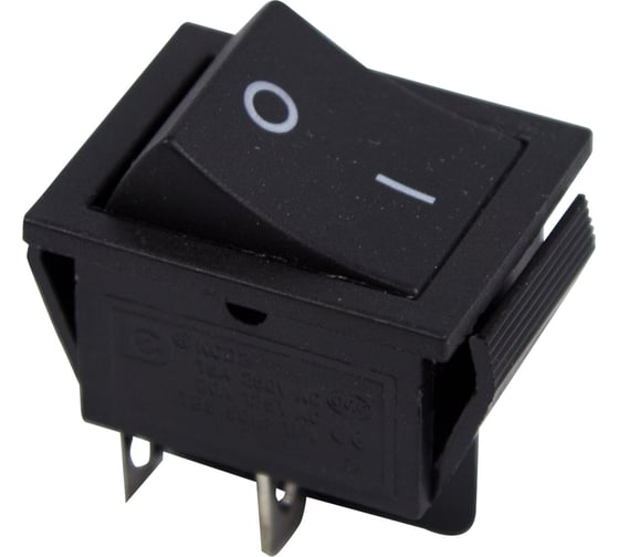 Клавишный выключатель REXANT 250v 15а (4с) off-(on) черный б/фикс (rwb-501, sc-767) 36-2380 1