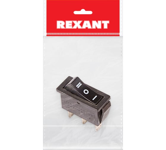 Переключатель клавишный REXANT 250v 15а (3с) on-off-on черный с нейтралью (rwb-411, sc-791) Упаковка (10 шт) 36-2220 1
