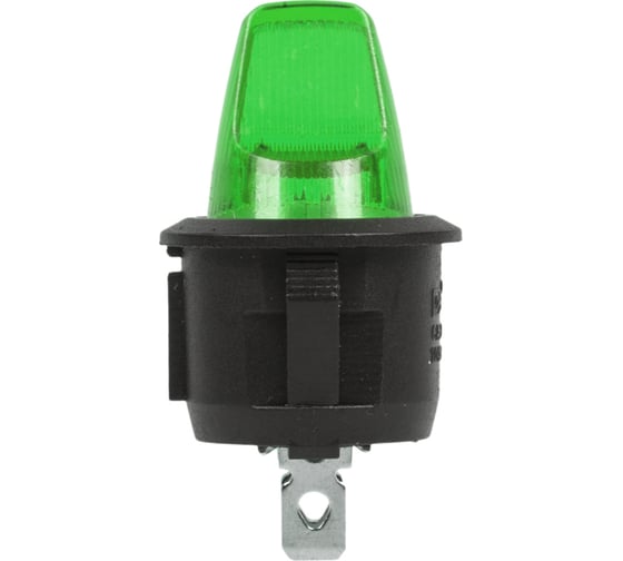 Клавишный круглый выключатель REXANT 12v 16а (3с) on-off зеленый с подсветкой (rwb-224, sс-214) 36-2593
