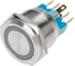 Антивандальная кнопка REXANT ø 22, 12в, led, без фиксации, 6с, off-(on)/on-(off), зеленая подсветка 36-3534 1