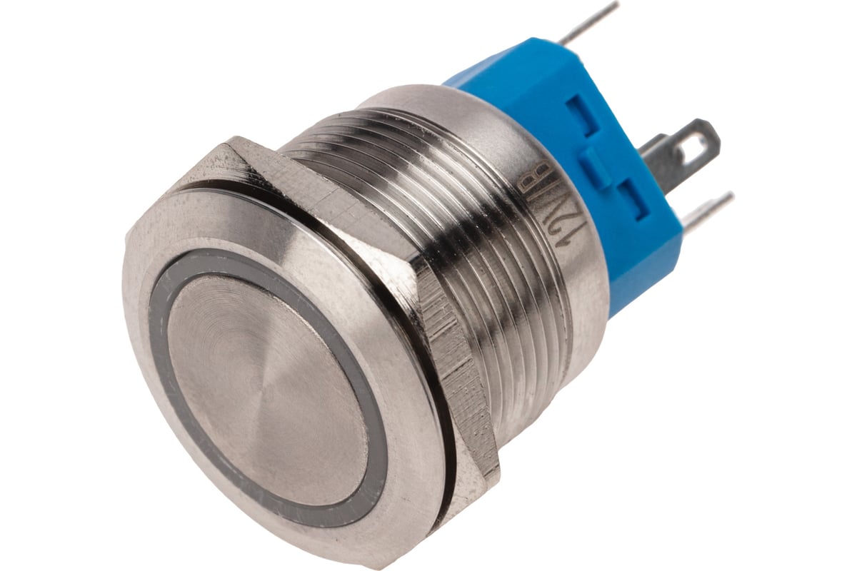 Антивандальная кнопка REXANT ø22, 12в, led, без фиксации, 5с, off-(on ...