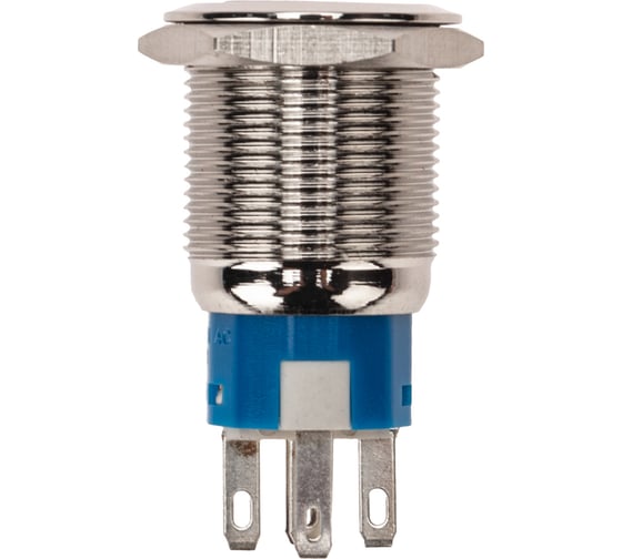 Антивандальная кнопка REXANT d19, 12В(LED), с фиксацией (5с), OFF-ON/ON-OFF, красная подсветка, 10 шт. 36-3420