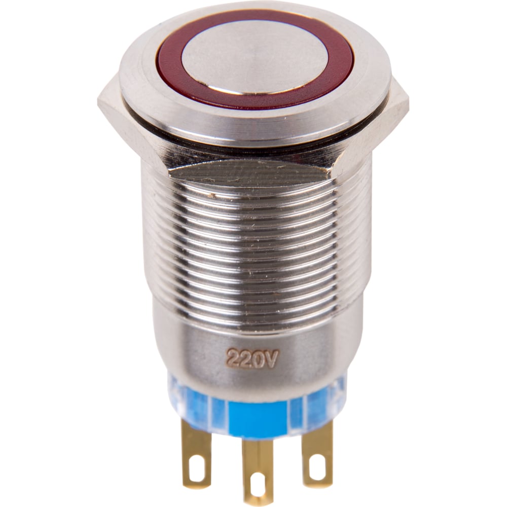 Антивандальная кнопка REXANT ø19, 12в, led, без фиксации, 5с, off-(on ...