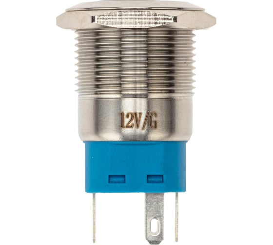 Антивандальная кнопка REXANT d19, 12В(LED), с фиксацией (5с), OFF-ON/ON-OFF, подсв/зеленая, 10 шт. 36-3423