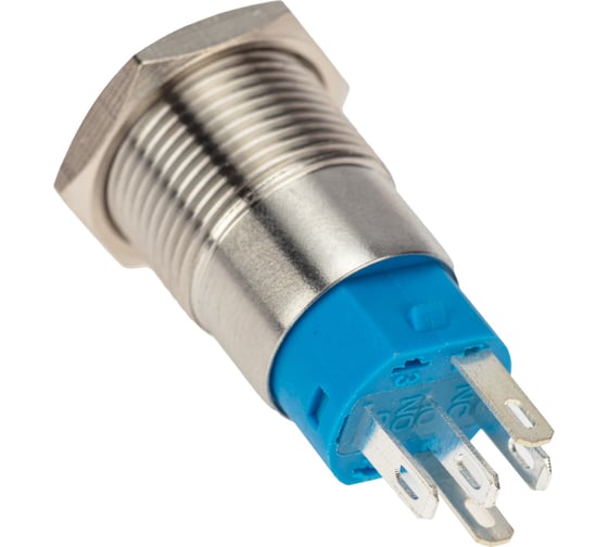 Антивандальная кнопка REXANT d16, 250В, без фиксации (5с), OFF-(ON)/ON-(OFF), плоская подсв/красная POWER (A-16-F5), 10 шт. 36-3243