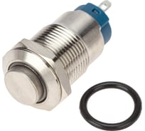 Антивандальная кнопка REXANT d12, 12В(LED), с фиксацией (4с), OFF-ON, синяя (A-12-C2), 10 шт. 36-3221