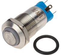 Антивандальная кнопка REXANT d12, 12В(LED), без фиксации (4с), OFF-(ON), красная (A-12-C2), 10 шт. 36-3210