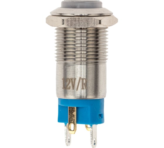 Антивандальная кнопка REXANT d12, 12В(LED), без фиксации (4с), OFF-(ON), красная (A-12-C2), 10 шт. 36-3210