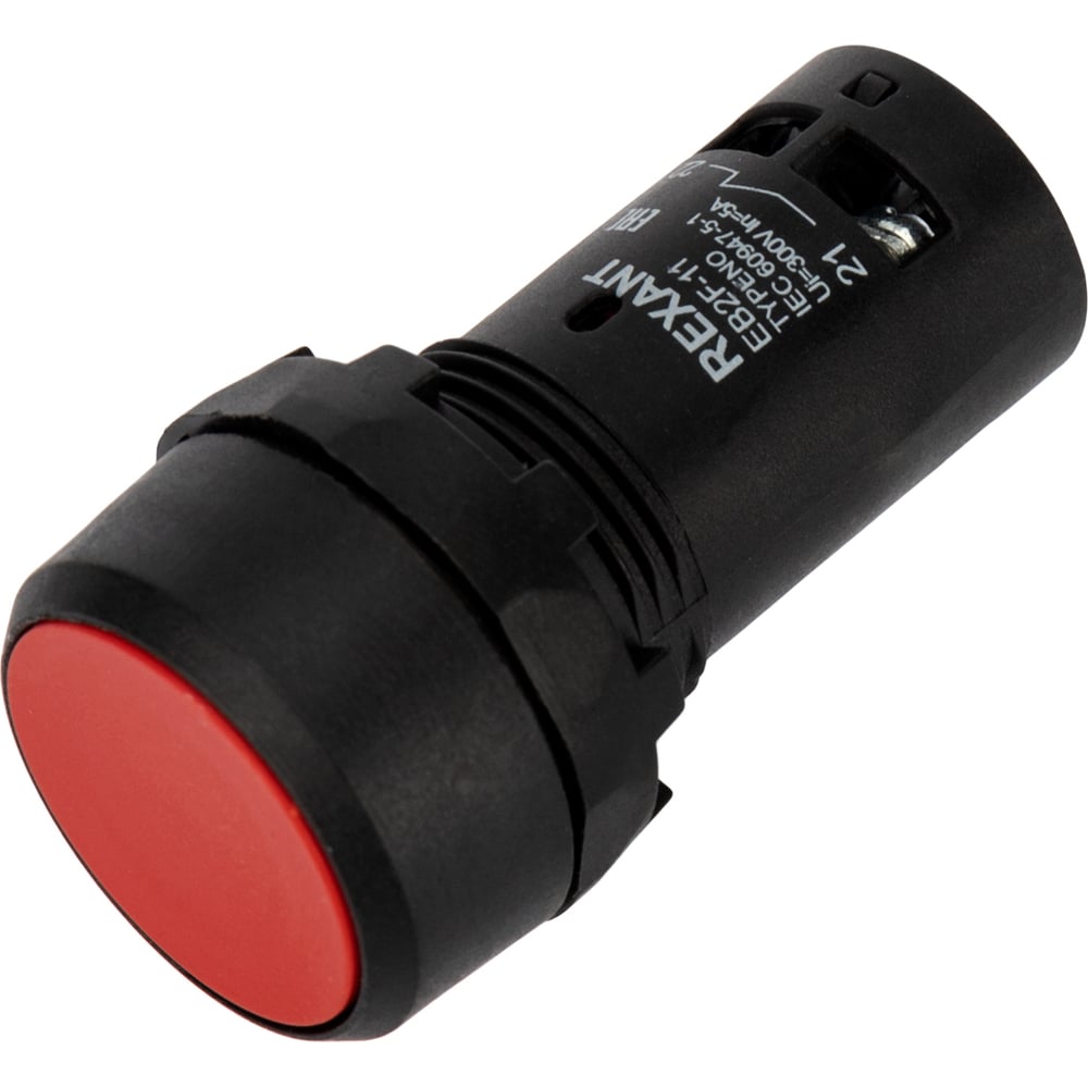 Кнопка REXANT eb22 возвратная, красная ,no+nc, 300 в (10 шт) 36-5530 ...
