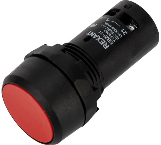 Кнопка REXANT eb22 возвратная, красная ,no+nc, 300 в (10 шт) 36-5530 1