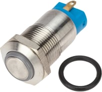 Антивандальная кнопка REXANT d12, 36В(LED), без фиксации (4с), OFF-(ON), синяя (A-12-C2), 10 шт. 36-3211