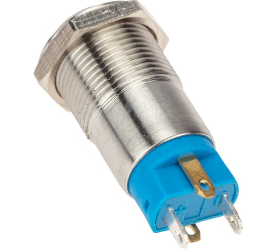 Антивандальная кнопка REXANT d12, 36В(LED), без фиксации (4с), OFF-(ON), синяя (A-12-C2), 10 шт. 36-3211