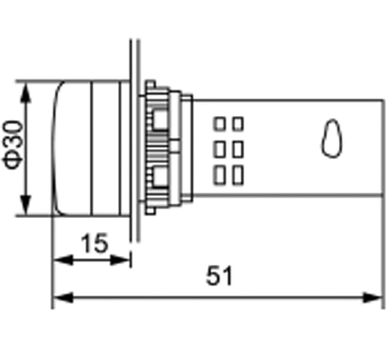 Индикатор значения напряжения REXANT красный vd22 70-500 в (10 шт в упак) 36-5000