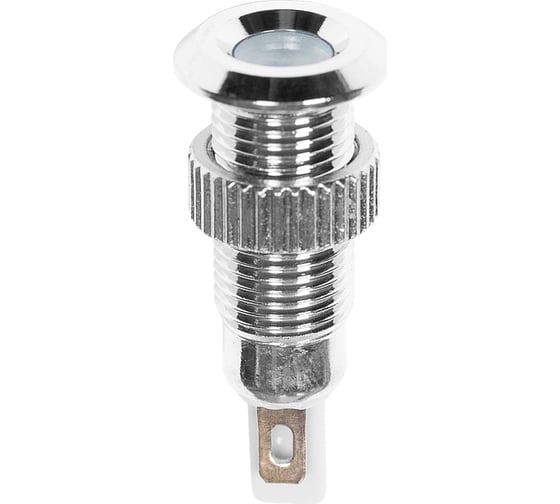Индикатор REXANT металл d8 12в белый led (gq8f-d) 36-4719