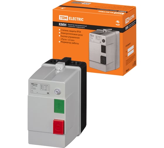 Контактор TDM ELECTRIC КМН22560 25А в оболочке с индикатором Ue=220В/АС3 IP54 SQ0709-0027