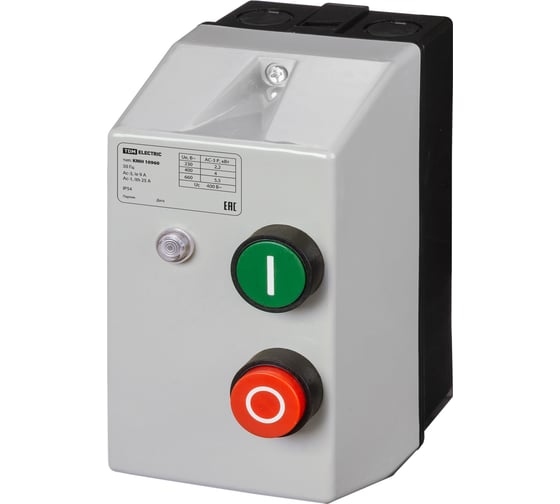 Контактор TDM КМН10960 9А в оболочке с индикатором Ue=380В/АС3 IP54 SQ0709-0022
