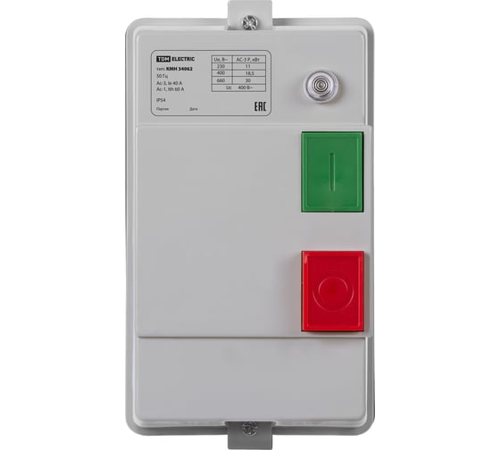 Контактор TDM ELECTRIC КМН34062 40А в оболочке с индикатором Ue=380В/АС3 IP54 SQ0709-0032