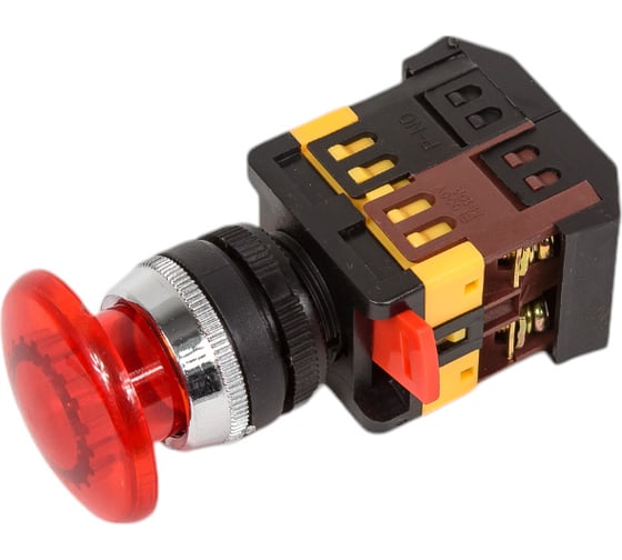 Красная кнопка EKF AELA-22 Гриб с подсветкой 220В NO+NC 10шт pbn-aela-1r-220