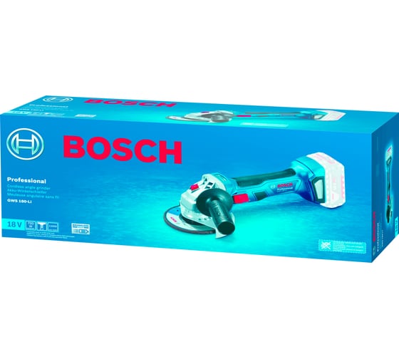 Углошлифовальная машина bosch gws 180 li 06019h90r1