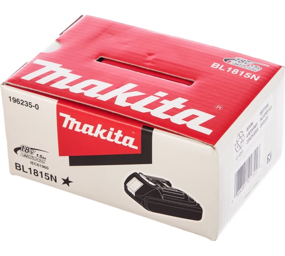 Аккумулятор BL1815N (18В, 1.5 Ач, Li-Ion) Makita 196235-0 6