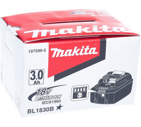 Аккумулятор 18 В, 3.0 Ач, Li-Ion Makita BL1830B 197599-5 5