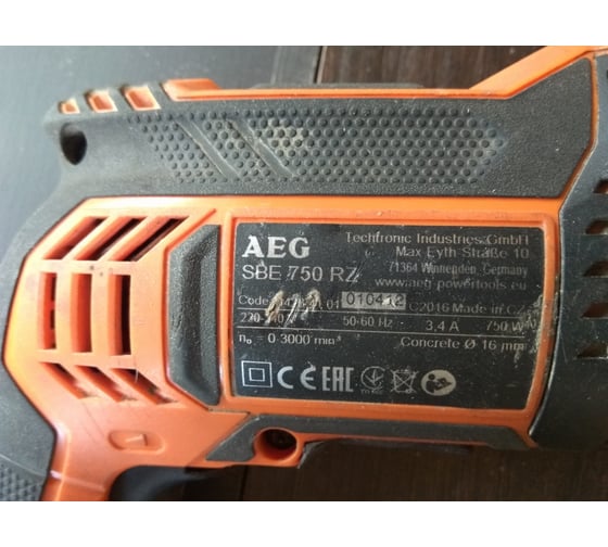 Ударная дрель AEG SBE 750 RZ 4935442840 11