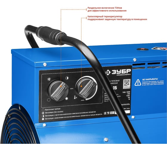 Тепловая электрическая пушка ЗУБР ПРОФЕССИОНАЛ ЗТП-15 в Нижнем ...