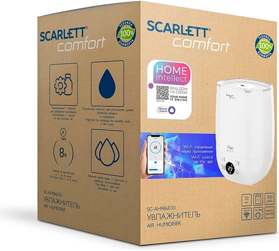 Ультразвуковой увлажнитель воздуха Scarlett Wi-Fi, 5L, display SC-AH986E101