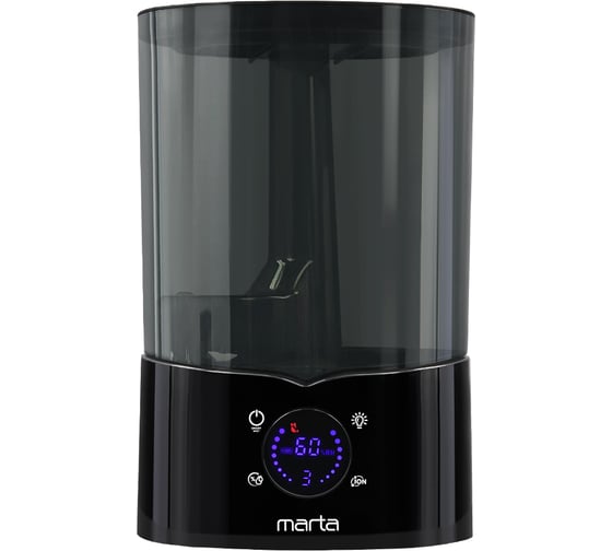 Увлажнитель воздуха с верхним заливом и ионизацией MARTA MT-HF4710B черный/черный хром 43755