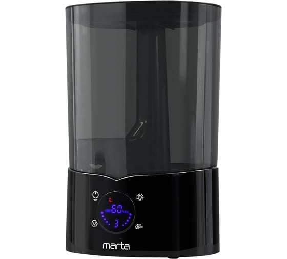 Увлажнитель воздуха с верхним заливом и ионизацией MARTA MT-HF4710B черный/черный хром 43755