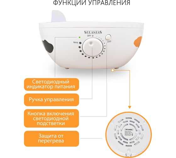 Ультразвуковой увлажнитель-ароматизатор с подсветкой Planta HUM-001
