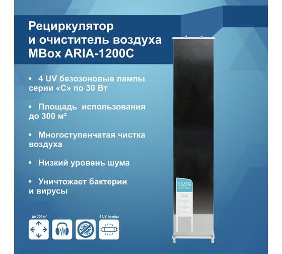 Рециркулятор воздуха бактерицидный Mbox ARIA-1200C Т20181
