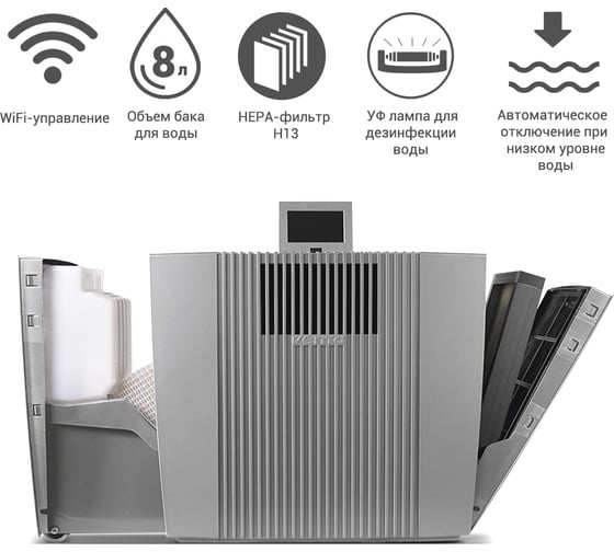 Очиститель-увлажнитель воздуха Venta PROFESSIONAL (WiFi) серый, 70 кв.м., AH902
