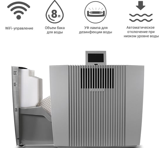 Мойка воздуха Venta PROFESSIONAL (WiFi) серый 120 кв.м. AW902