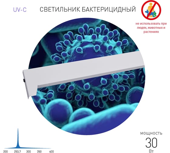 Бактерицидный облучатель ЭРА ОБН01-30-012 ЭПРА УФ-лампа 1x30Вт, Т8, G13, Б0048261