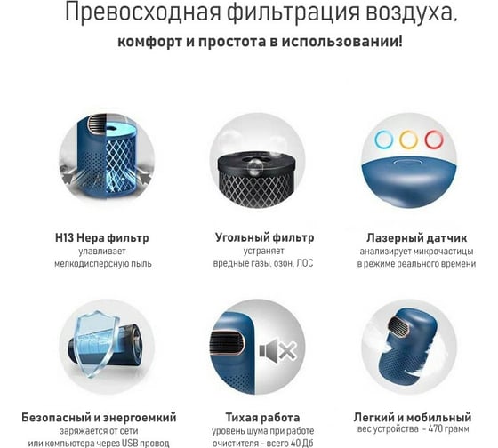 Мини-очиститель воздуха ROBA 01, red 21-0001-434