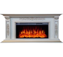 Каминокомплект InterFlame Маргарита Ареал 40 бежевый с золотой патиной с FREESPACE40 ЗП