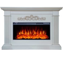 Каминокомплект InterFlame Шелтон Ареал 40 бежевый с золотой патиной с FREESPACE 40 ЗП