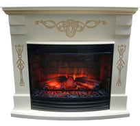 Каминокомплект InterFlame IDALGO ЕС с Panoramic25-30 NEW LED бежевый золотой патиной