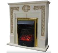 Каминокомплект InterFlame Спенсер Магия Magestic BRASS бежевый с золотой патиной с Magestic BR бежевый ЗП