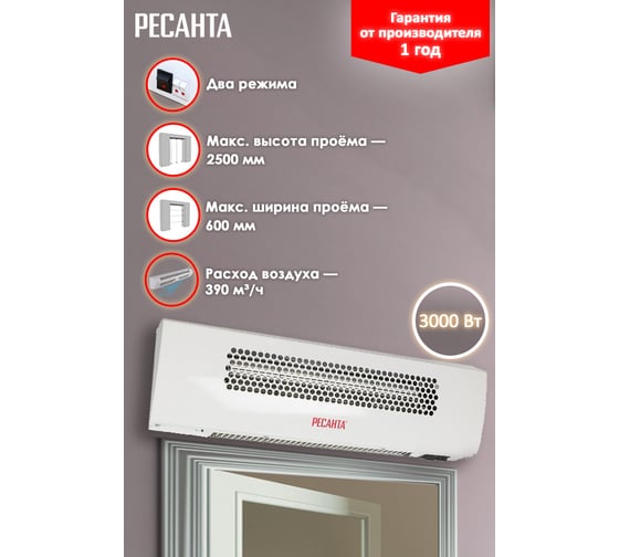 Тепловая завеса Ресанта ТЗ-3С 67/6/1